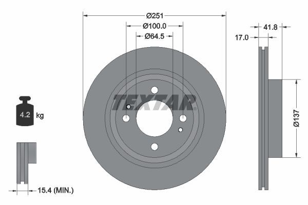 Textar 92278003 - Brzdový kotúč -