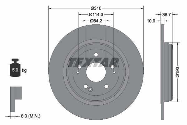 Textar 92306103 - Brzdový kotúč -
