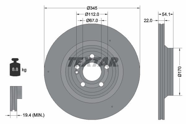 Textar 92307005 - Brzdový kotúč -