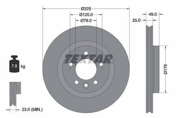 Textar 92307803 - Brzdový kotúč -