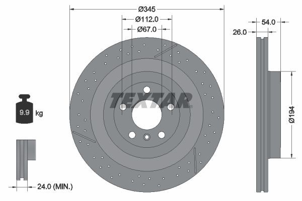 Textar 92307905 - Brzdový kotúč -