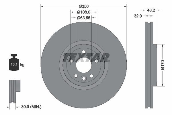 Textar 92308205 - Brzdový kotúč -