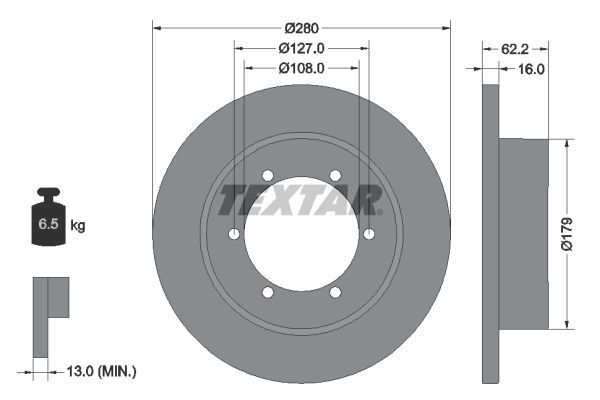 Textar 92308500 - Brzdový kotúč -