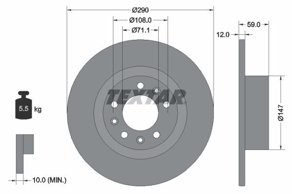 Textar 92313603 - Brzdový kotúč -