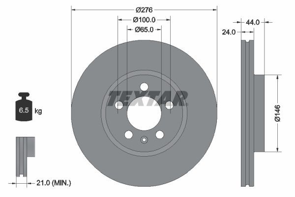 Textar 92313703 - Brzdový kotúč -