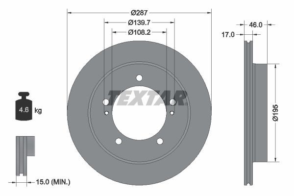 Textar 92314103 - Brzdový kotúč -