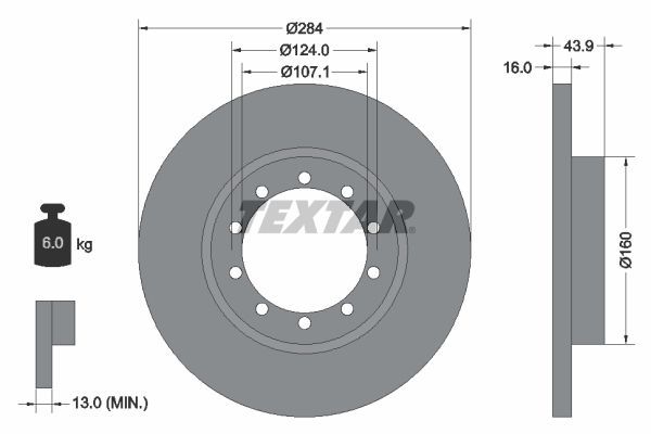 Textar 93242500 - Brzdový kotúč -