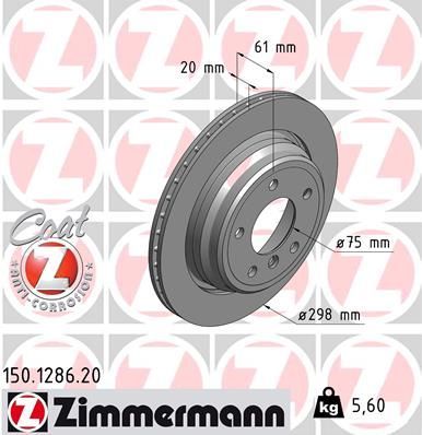 Zimmermann 150.1286.20 - Brzdový kotúč -