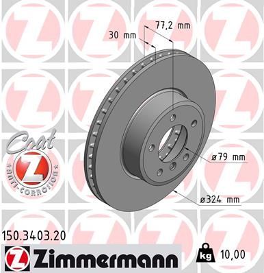 Zimmermann 150.3403.20 - Brzdový kotúč -