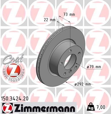 Zimmermann 150.3424.20 - Brzdový kotúč -