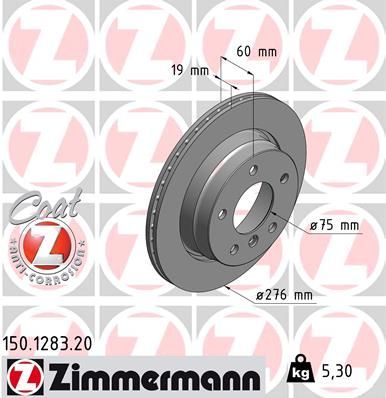 Zimmermann 150.1283.20 - Brzdový kotúč -