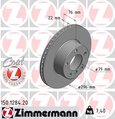 Zimmermann 150.1284.20 - Brzdový kotúč -