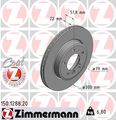 Zimmermann 150.1288.20 - Brzdový kotúč -