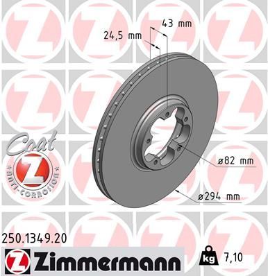 Zimmermann 250.1349.20 - Brzdový kotúč -