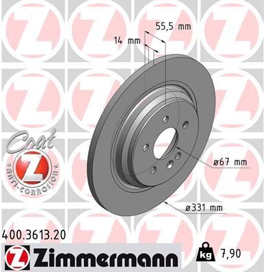 Zimmermann 400.3613.20 - Brzdový kotúč -