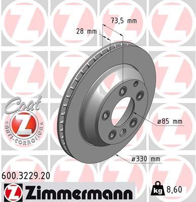 Zimmermann 600.3229.20 - Brzdový kotúč -