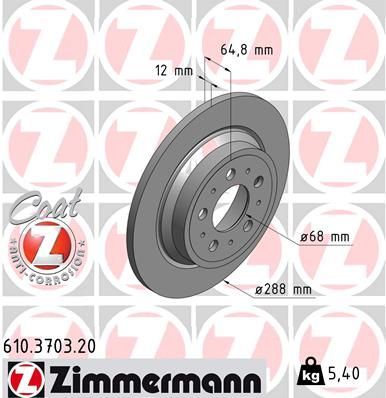 Zimmermann 610.3703.20 - Brzdový kotúč -