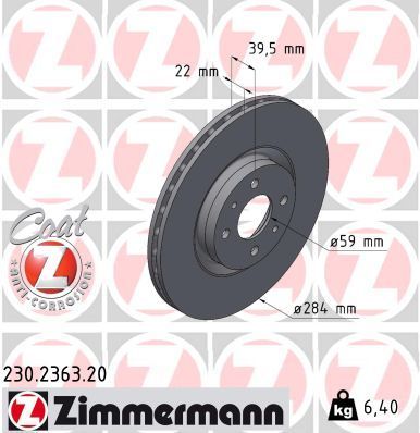 Zimmermann 230.2363.20 - Brzdový kotúč -
