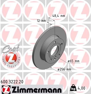 Zimmermann 600.3222.20 - Brzdový kotúč -