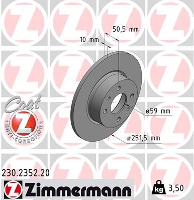 Zimmermann 230.2352.20 - Brzdový kotúč -