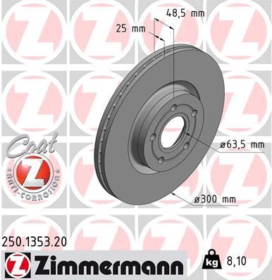 Zimmermann 250.1353.20 - Brzdový kotúč -