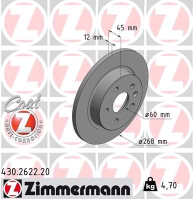 Zimmermann 430.2622.20 - Brzdový kotúč -