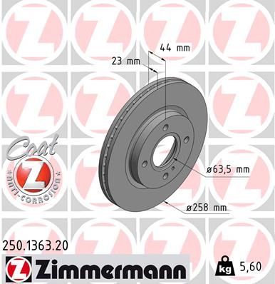 Zimmermann 250.1363.20 - Brzdový kotúč -