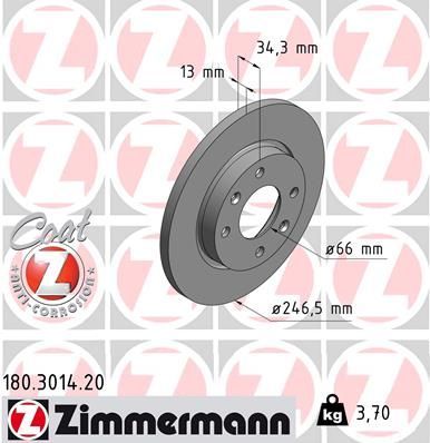 Zimmermann 180.3014.20 - Brzdový kotúč -