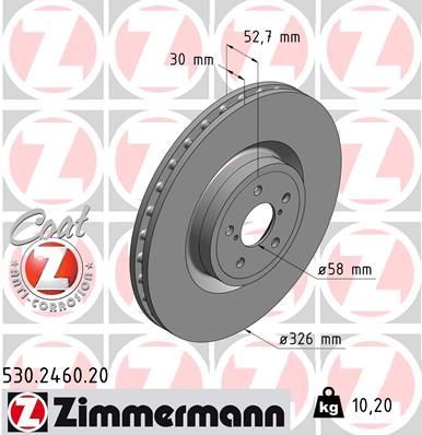Zimmermann 530.2460.20 - Brzdový kotúč -