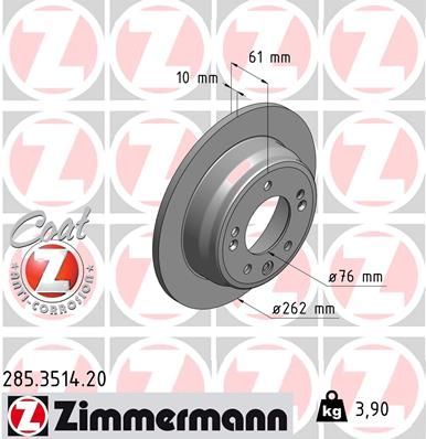 Zimmermann 285.3514.20 - Brzdový kotúč -