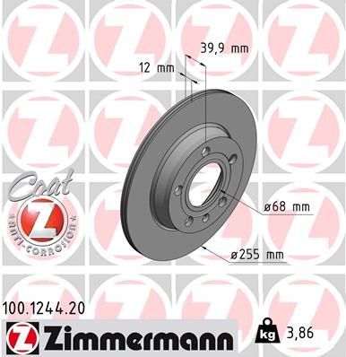 Zimmermann 100.1244.20 - Brzdový kotúč -