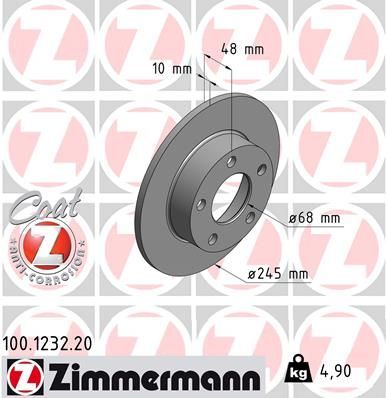 Zimmermann 100.1232.20 - Brzdový kotúč -