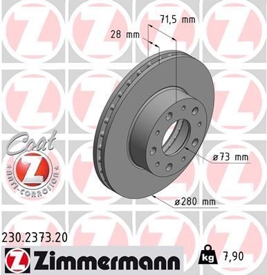 Zimmermann 230.2373.20 - Brzdový kotúč -