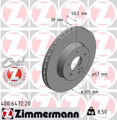 Zimmermann 400.6472.20 - Brzdový kotúč -