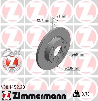 Zimmermann 430.1452.20 - Brzdový kotúč -