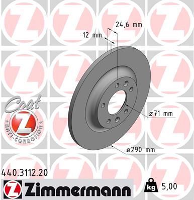 Zimmermann 440.3112.20 - Brzdový kotúč -