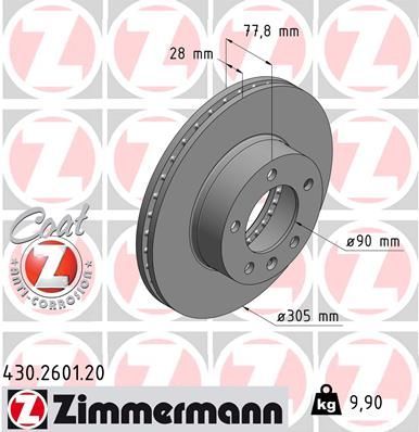 Zimmermann 430.2601.20 - Brzdový kotúč -