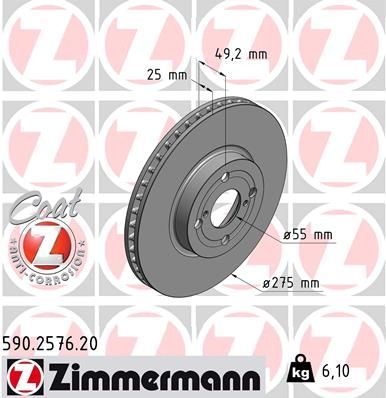 Zimmermann 590.2576.20 - Brzdový kotúč -
