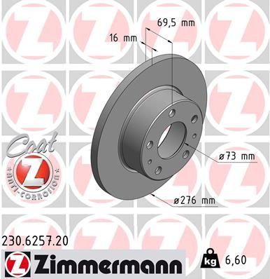 Zimmermann 230.6257.20 - Brzdový kotúč -