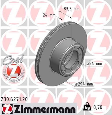 Zimmermann 230.6271.20 - Brzdový kotúč -