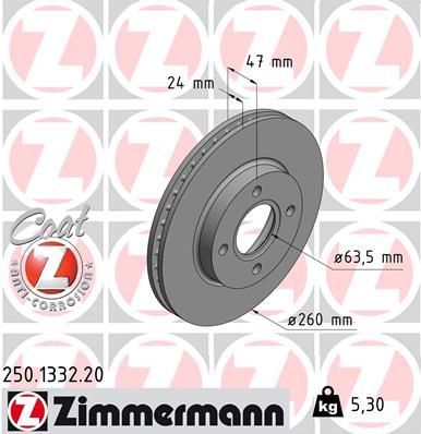 Zimmermann 250.1332.20 - Brzdový kotúč -