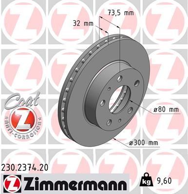 Zimmermann 230.2374.20 - Brzdový kotúč -
