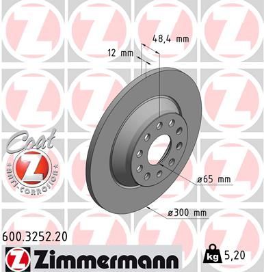 Zimmermann 600.3252.20 - Brzdový kotúč -