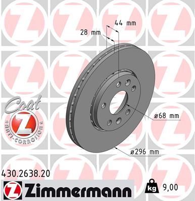 Zimmermann 430.2638.20 - Brzdový kotúč -