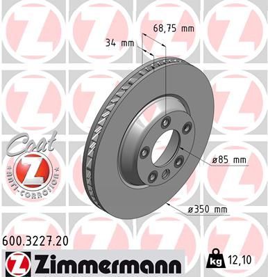 Zimmermann 600.3227.20 - Brzdový kotúč -