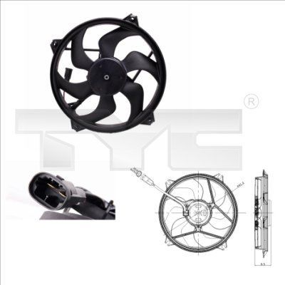 TYC 805-0007 - Ventilátor motora -