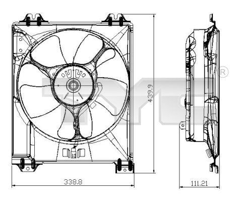 TYC 809-0016 - Ventilátor motora -