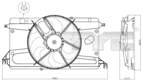 TYC 820-0002 - Ventilátor motora -