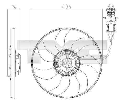 TYC 825-0020 - Ventilátor motora -