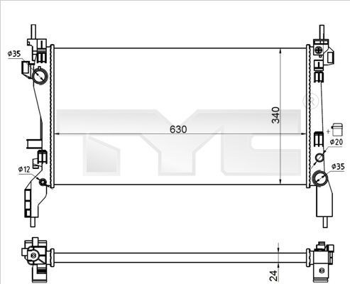 TYC 709-0021-R - Chladič vody -